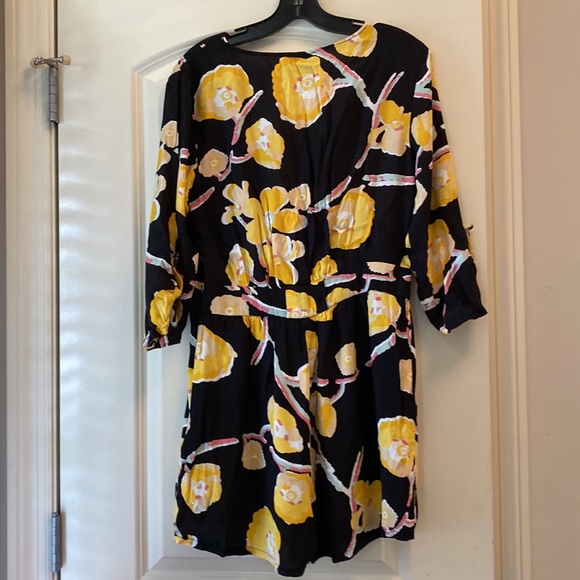 ANTHROPOLOGIE | Elevenses Yellow Black Floral Romper women’s Medium - Picture 6 of 9